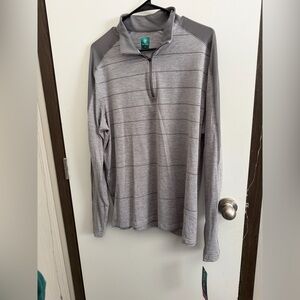 Pro tour Gray Striped Quarter-Zip Pullover
